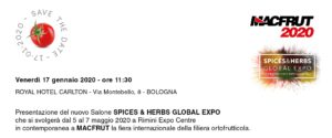 Spices & Herbs Global Expo - MacFrut 2020 - Bologna