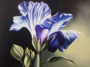 Fiore blu - olio su tela (50x60)