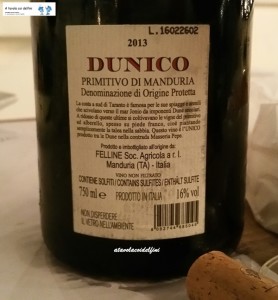"Dunico" primitivo di Manduria dop 2013 - Felline